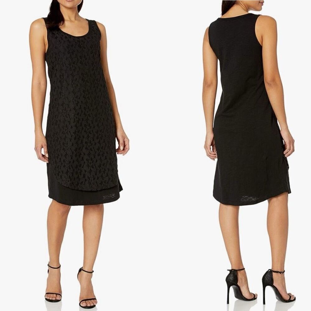 Tribal Black Lace Sleeveless Dress Size Large‎